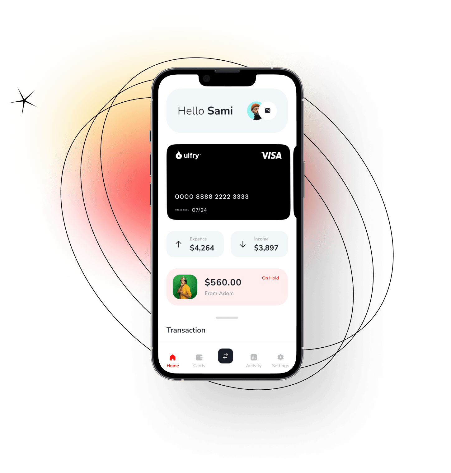 Uifry premium budgeting app screen